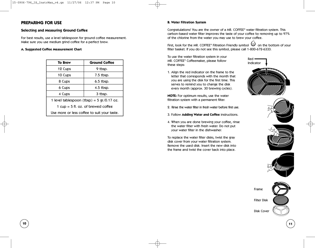 Mr. Coffee ISX43 manual Preparing for USE, Selecting and Measuring Ground Coffee, To Brew Ground Coffee 