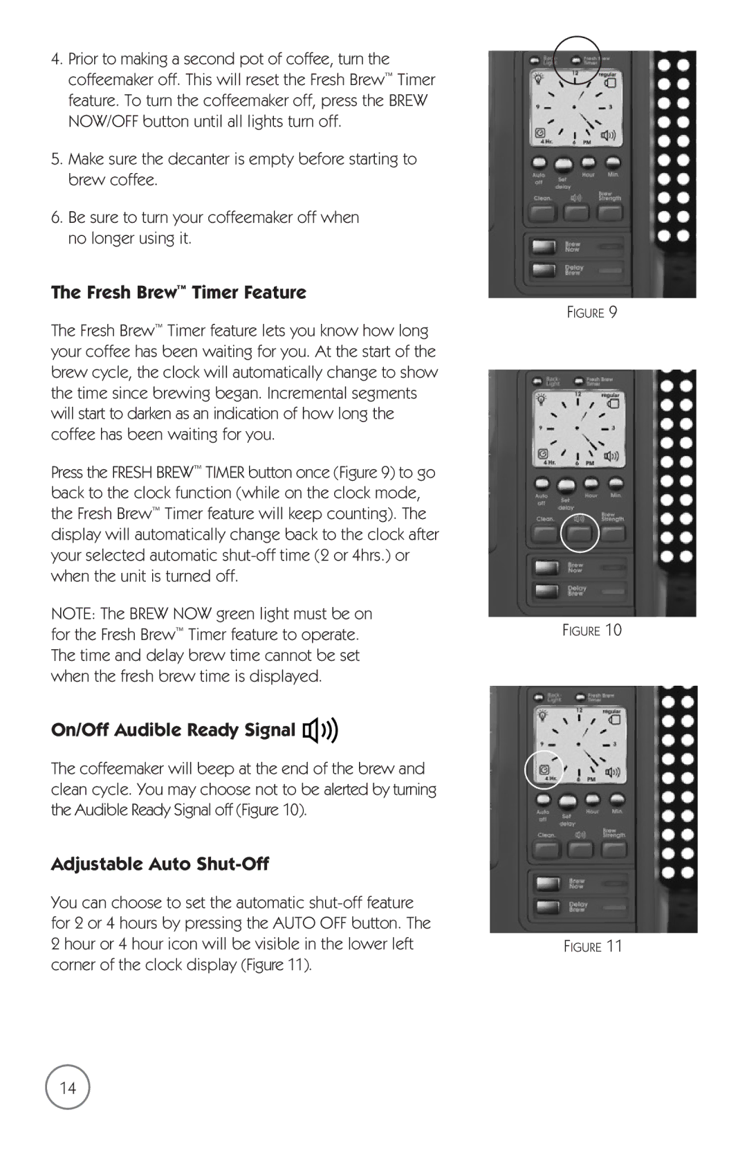 Mr. Coffee mrx35 manual Fresh Brew Timer Feature 