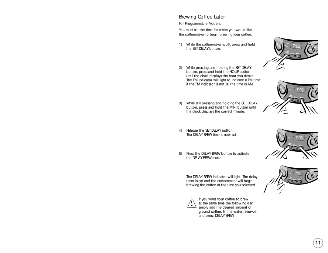 Mr. Coffee NC Series user manual Brewing Coffee Now, Place the decanter on the warming plate 