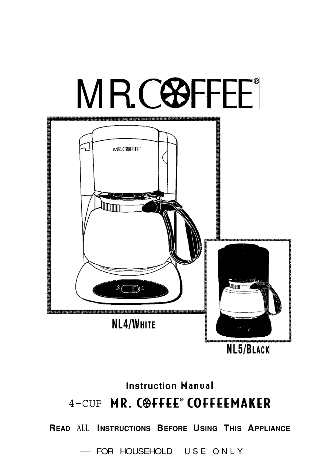 Mr. Coffee NL4 White, NL5 Black manual Mr.Ccbffee@ 