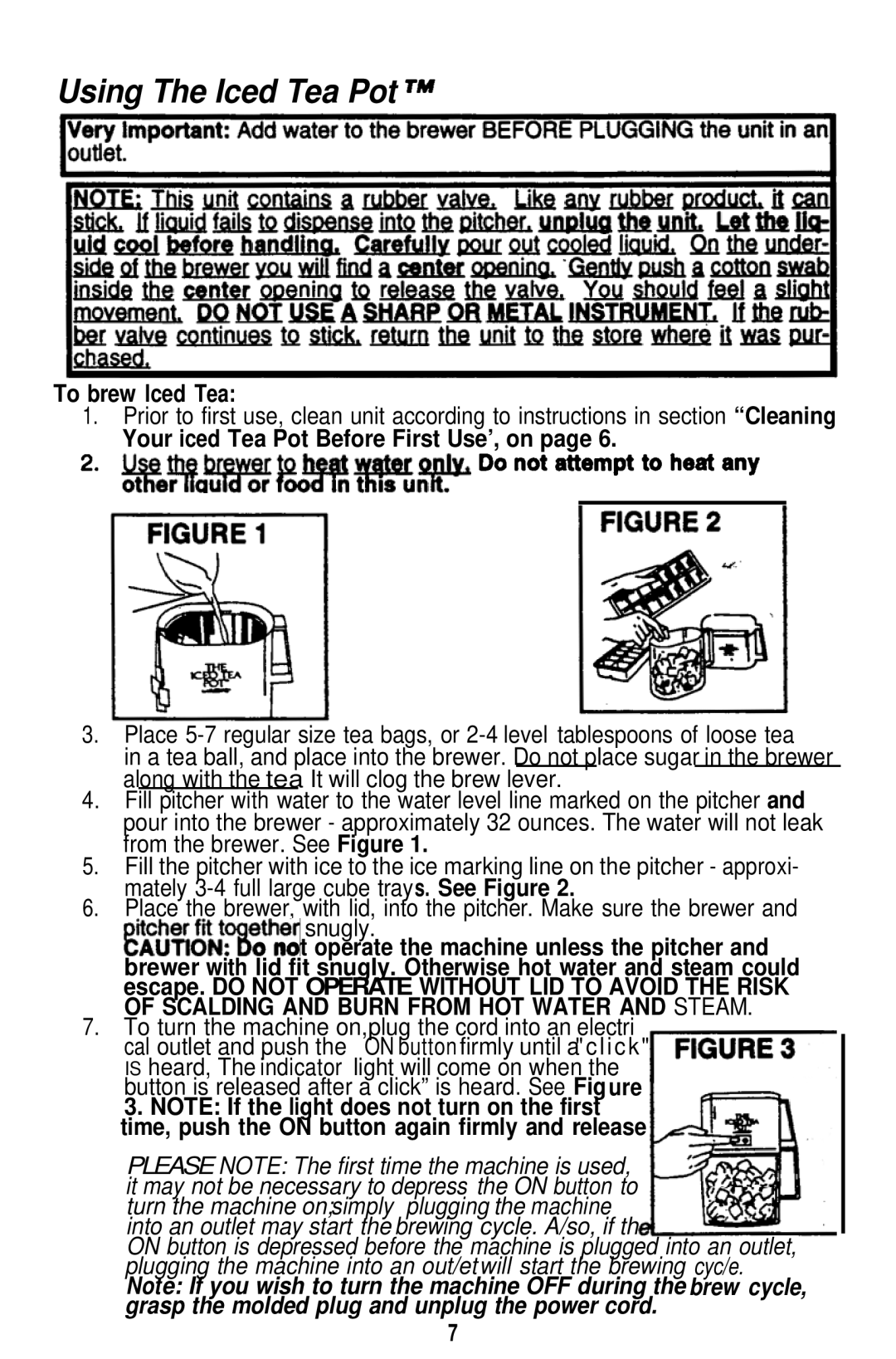 Mr. Coffee TM5, TM10 operating instructions Using The Iced Tea Pot TM 