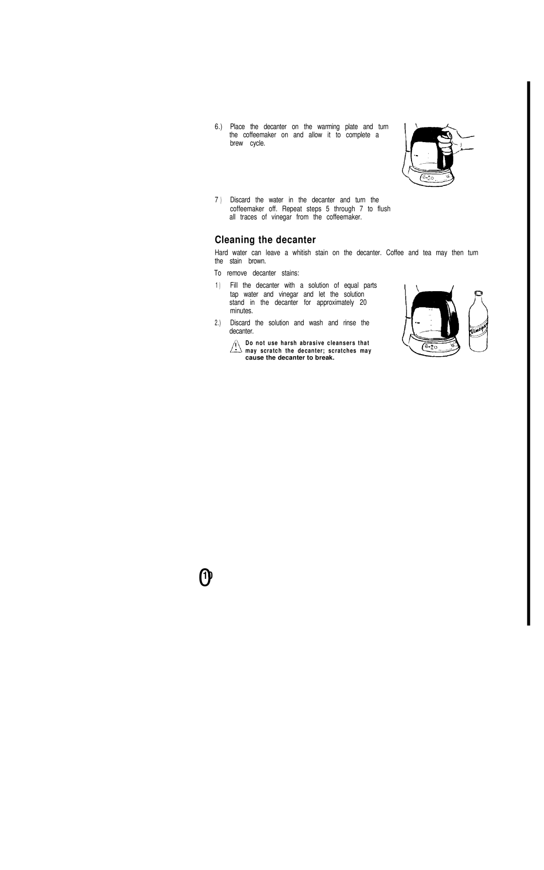 Mr. Coffee URX20, URX30, URX33, URX23, UR12, UR13 user manual Cleaning the decanter 