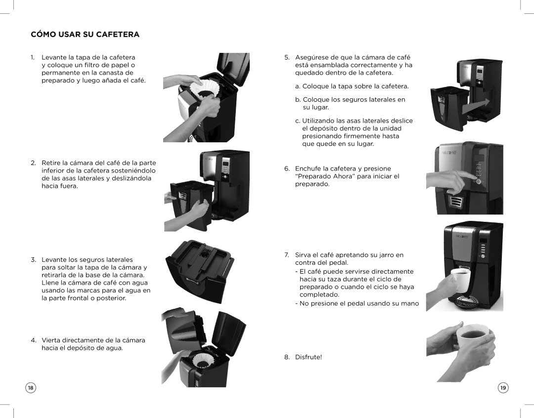 Mr. Coffee ZH manual Cómo Usar SU Cafetera 