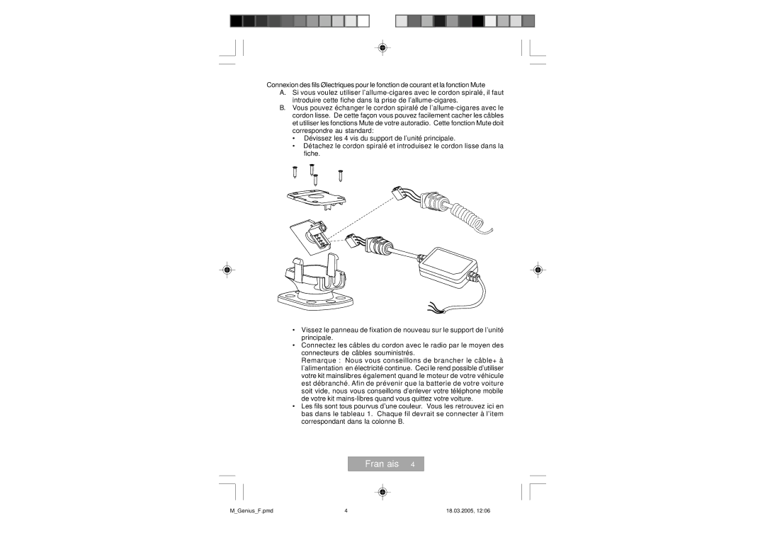 Mr Handsfree Genius manual Français 