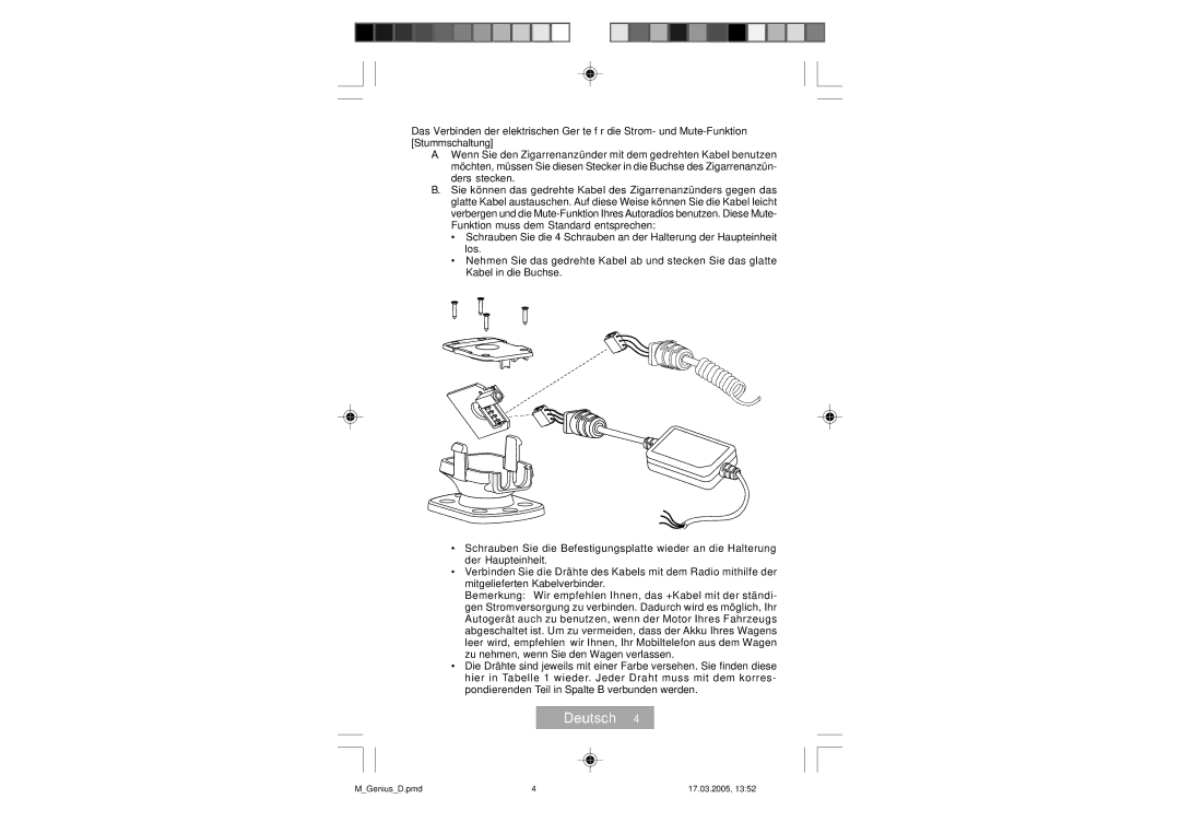 Mr Handsfree Genius manual Deutsch 