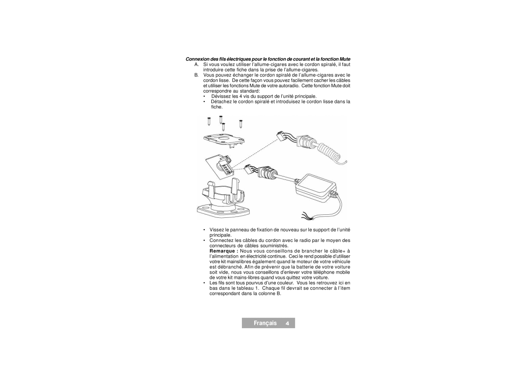 Mr Handsfree Handsfree Kit manual Introduire cette fiche dans la prise de l’allume-cigares 