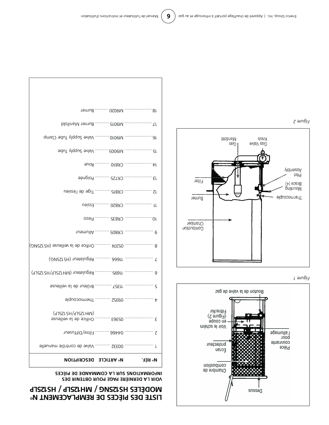 Mr. Heater HS125LP, MH125LP, HS125NG operating instructions M9005, 04466 