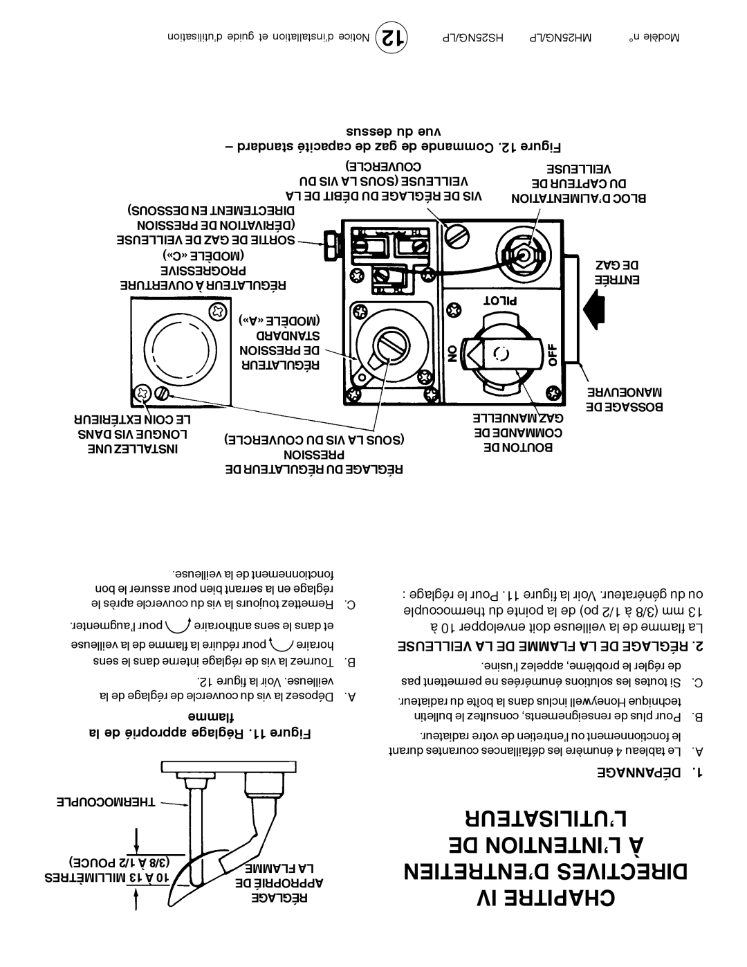 Mr. Heater MH25LP / MH25NG operating instructions Flamme La de approprié Réglage .11 Figure, Dépannage 