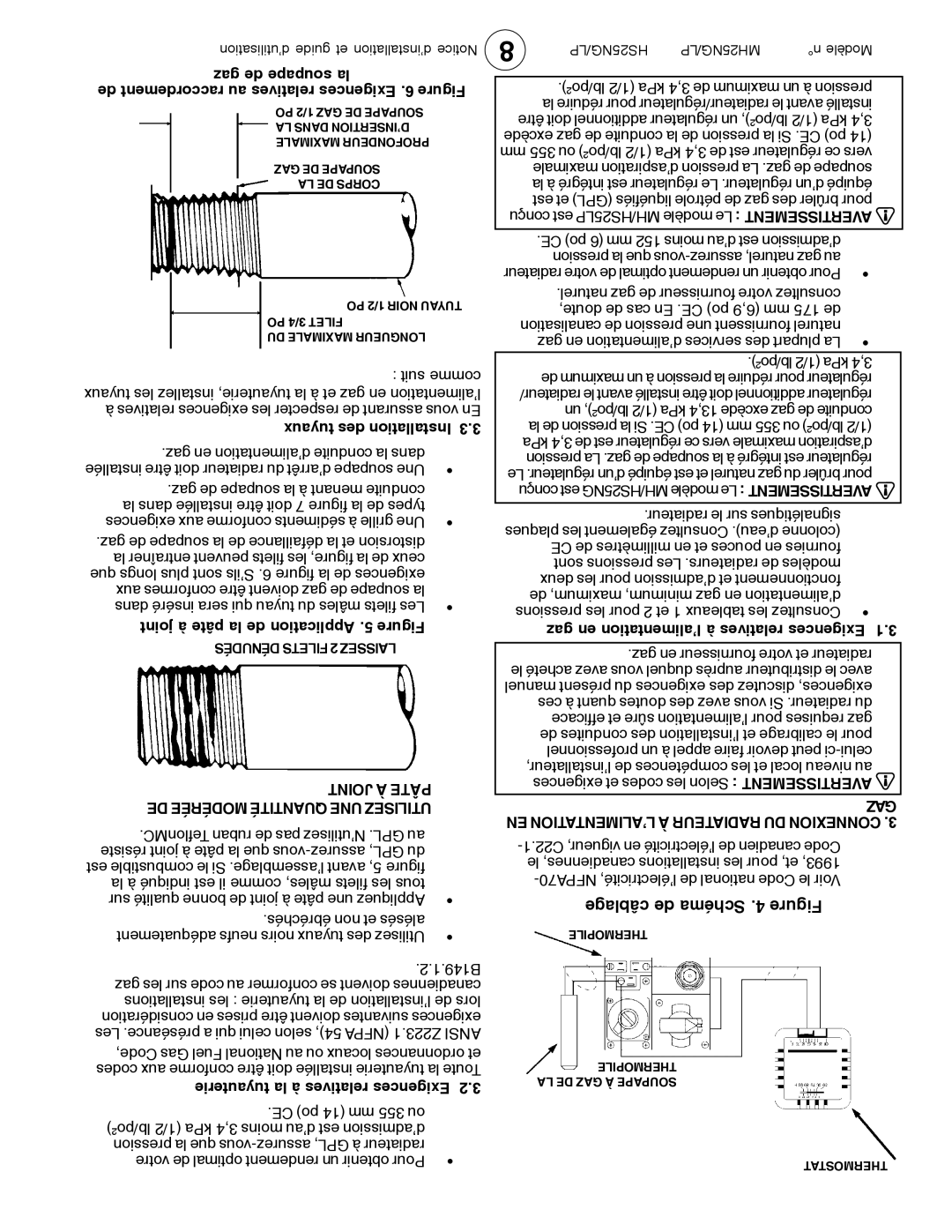 Mr. Heater MH25LP / MH25NG Câblage de Schéma .4 Figure, Joint À Pâte DE Modérée Quantité UNE Utilisez 