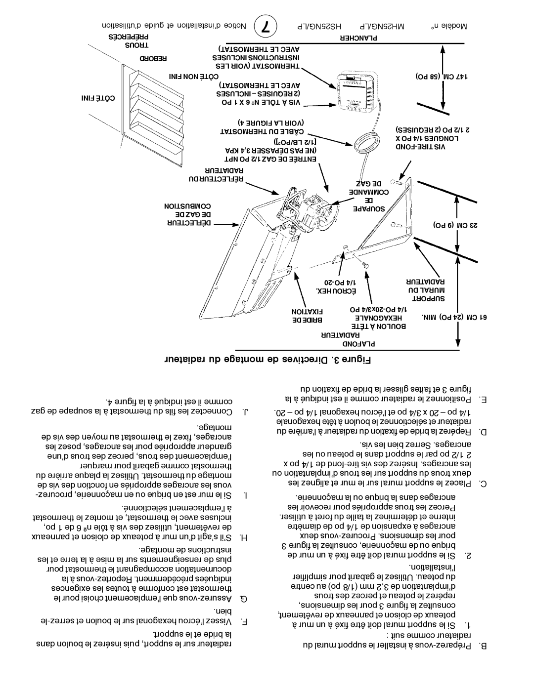 Mr. Heater MH25LP / MH25NG operating instructions Radiateur du montage de Directives .3 Figure, Figure LA Voir 