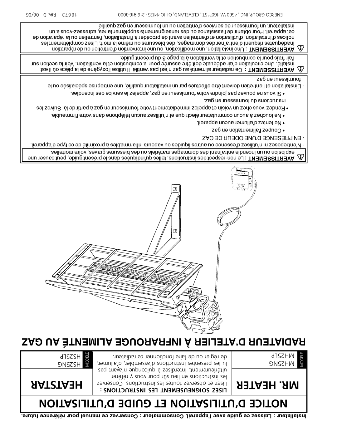 Mr. Heater MH25LP / MH25NG GAZ AU Alimenté Infrarouge À Telier D’ Teur Radi a, GAZ DE Odeur D’UNE Présence EN 