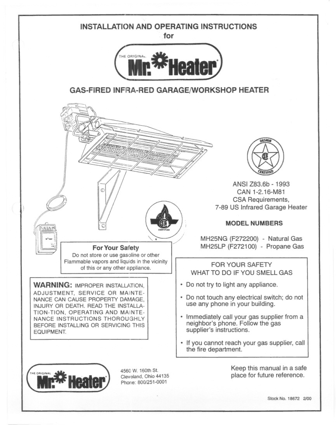 Mr. Heater MH25LP manual 