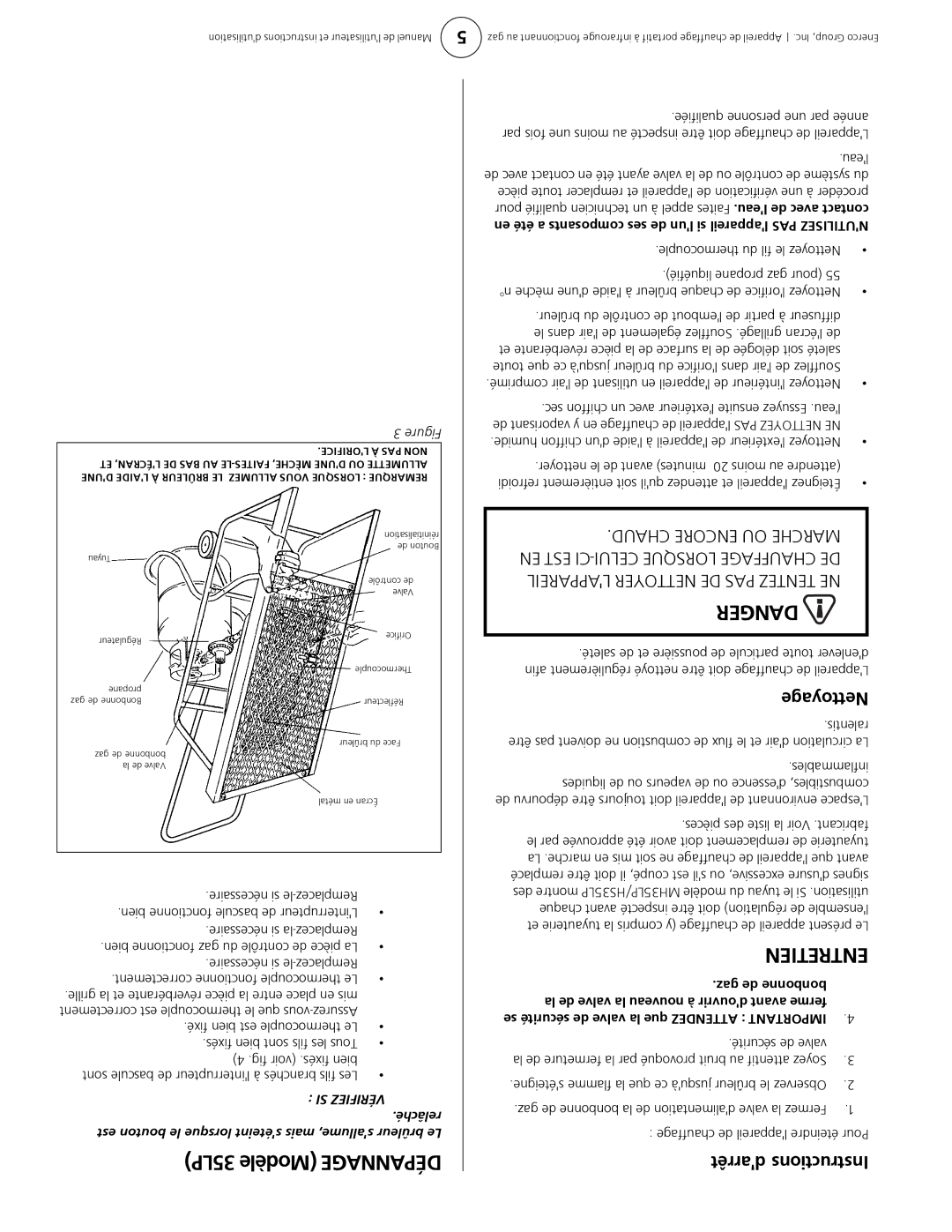 Mr. Heater MH35LP, HS35LP owner manual 35LP Modèle Dépannage, Lorifice À PAS NON 