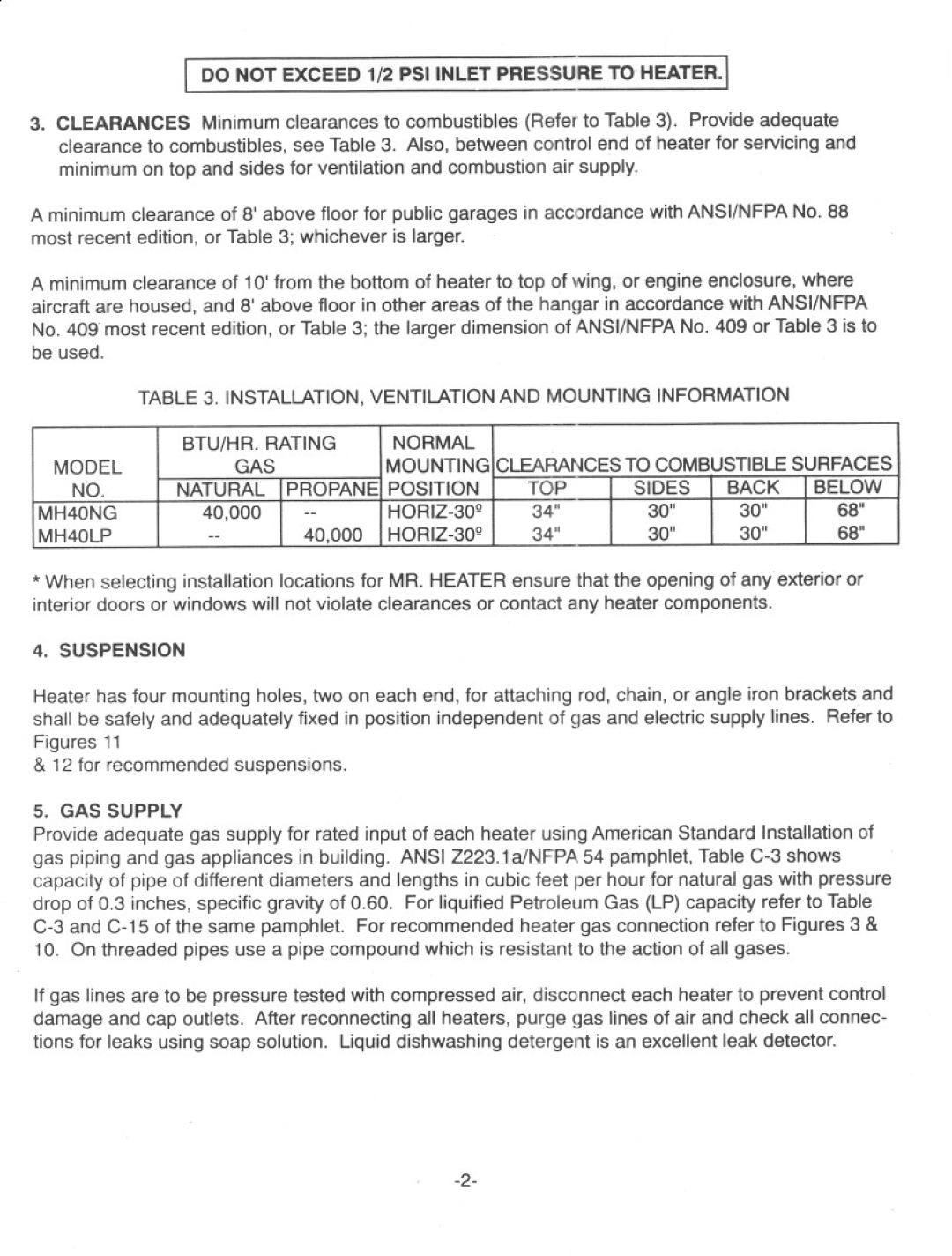 Mr. Heater MH40 LP manual 