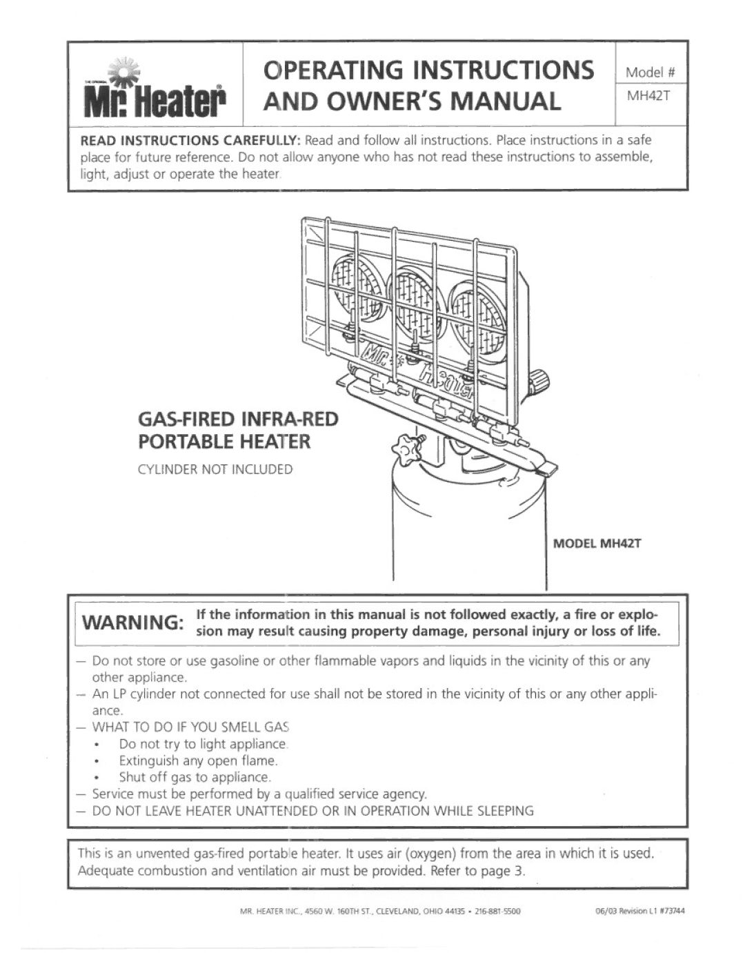 Mr. Heater MH42T manual 