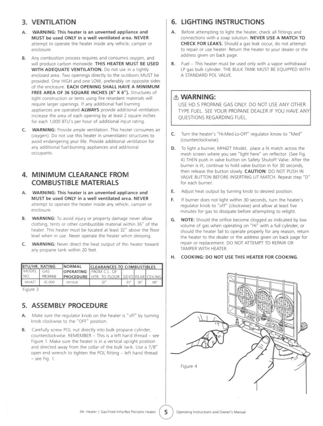 Mr. Heater MH42T manual 