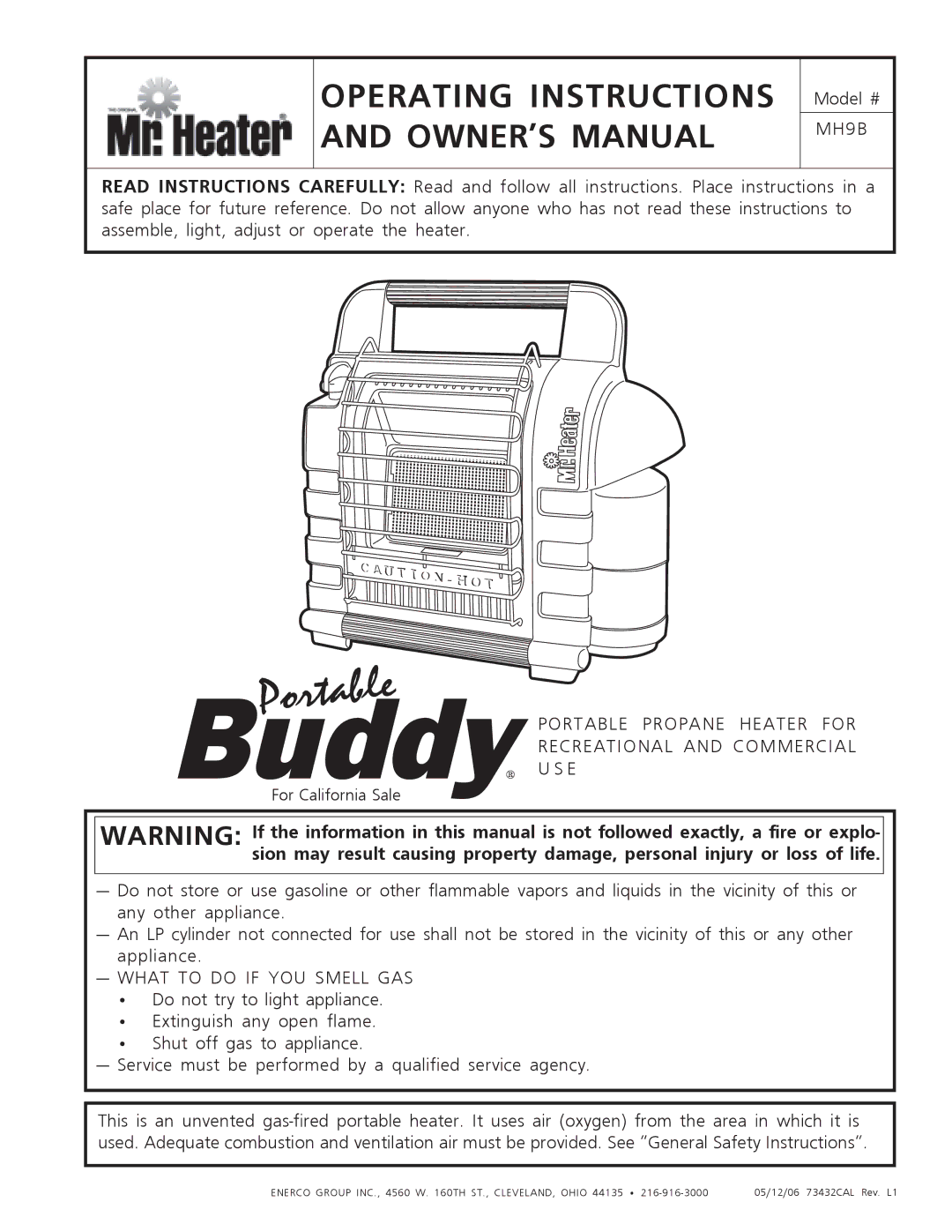 Mr. Heater MH9B owner manual 