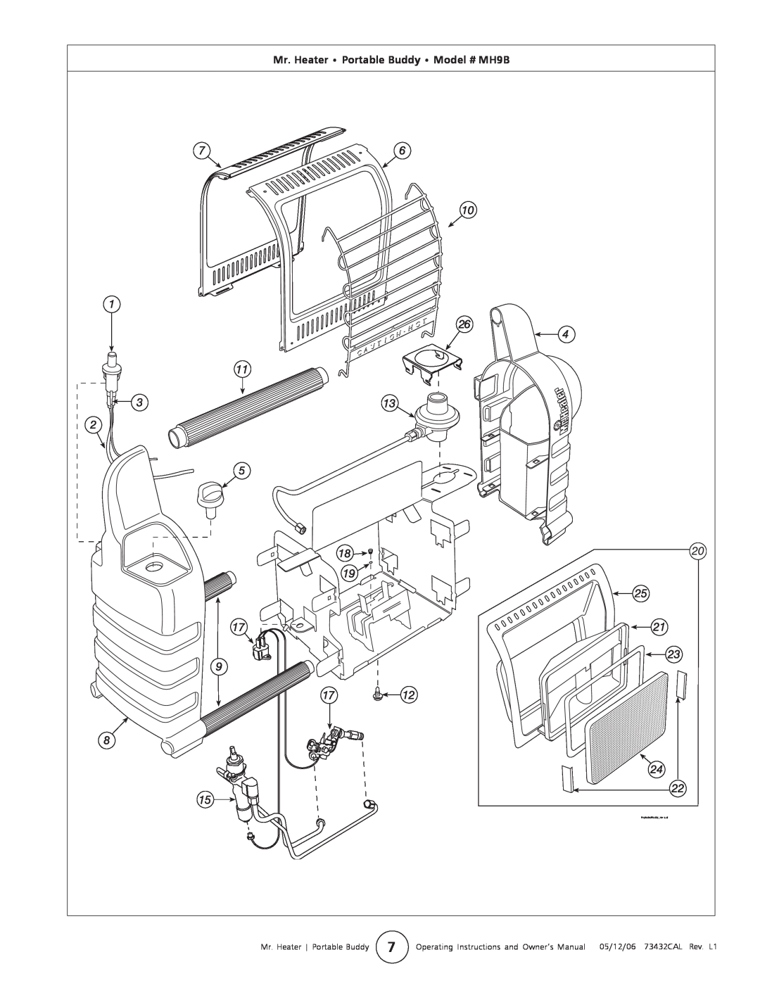 Mr. Heater owner manual Mr. Heater Portable Buddy Model # MH9B, ExplodedBuddy rev a.ai 