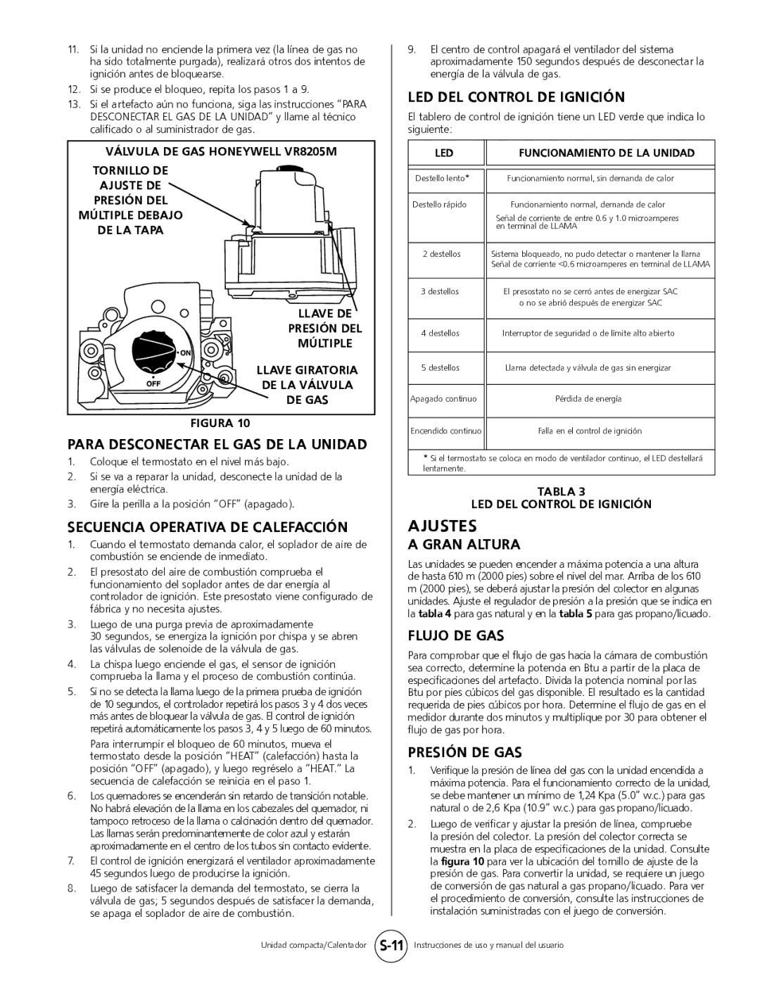 Mr. Heater MHU 80, MHU 50 owner manual Ajustes 