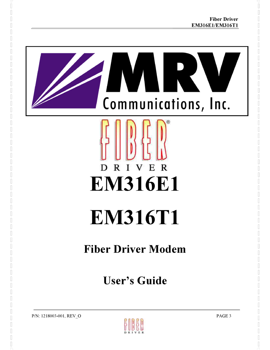 MRV Communications manual EM316E1 EM316T1 