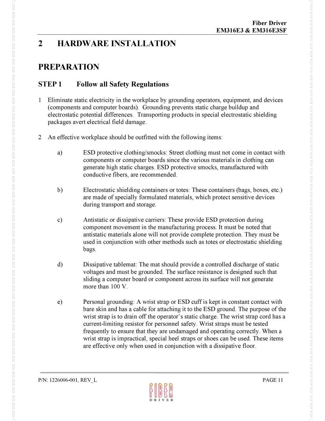 MRV Communications EM316E3SF manual Hardware Installation Preparation, Follow all Safety Regulations 