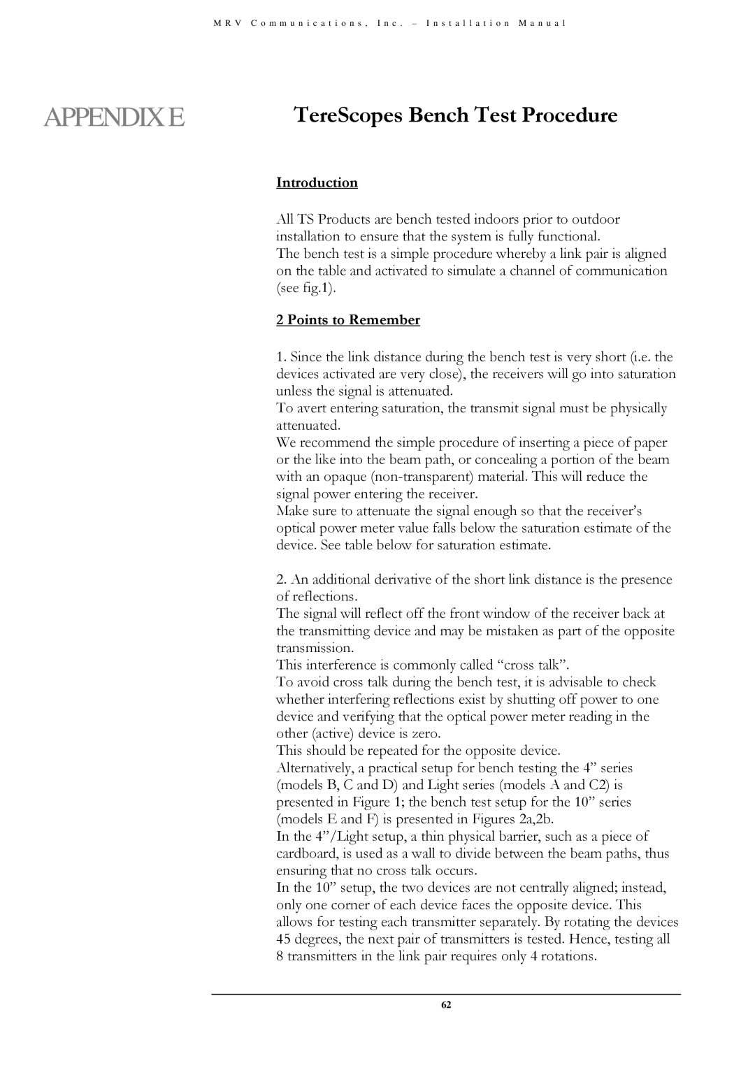 MRV Communications TS5000/ETH/V*, TS5000/XYZ/V**, TS5000/4U1/V*) installation manual Introduction, Points to Remember 