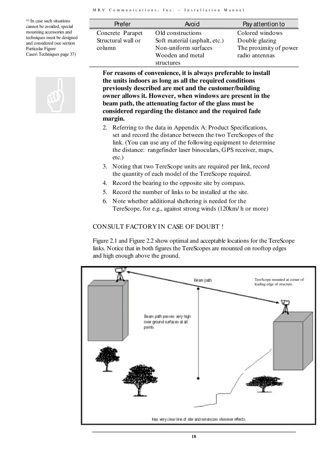 MRV Communications TS700/155, TS800/155, TS700/100, TS700/G user manual Consult Factory in Case of Doubt 