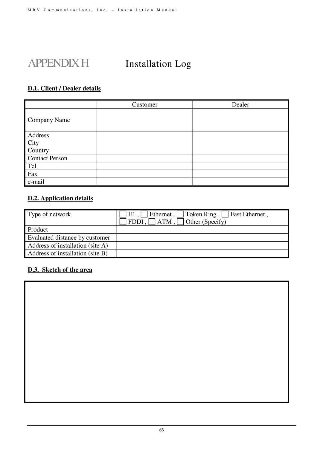 MRV Communications TS800/155, TS700/155, TS700/100, TS700/G user manual Appendixh 