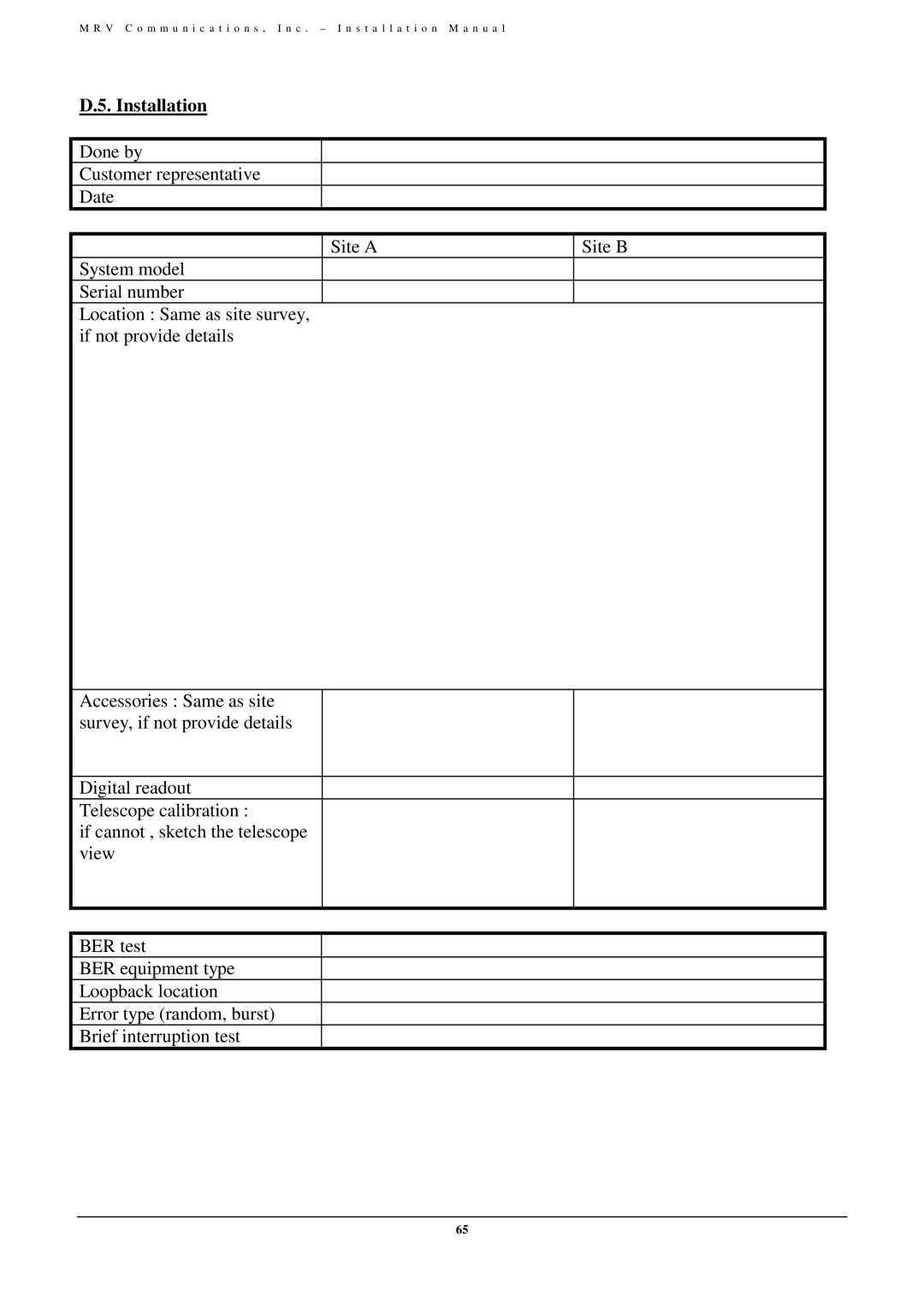 MRV Communications TS700/G, TS700/155, TS800/155, TS700/100 user manual Installation 