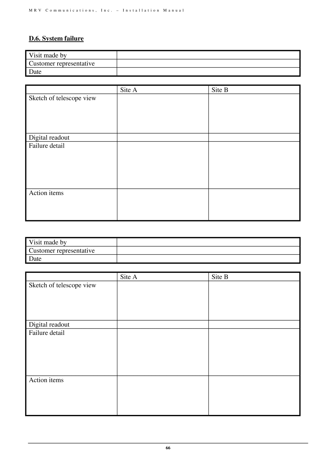 MRV Communications TS700/155, TS800/155, TS700/100, TS700/G user manual System failure 