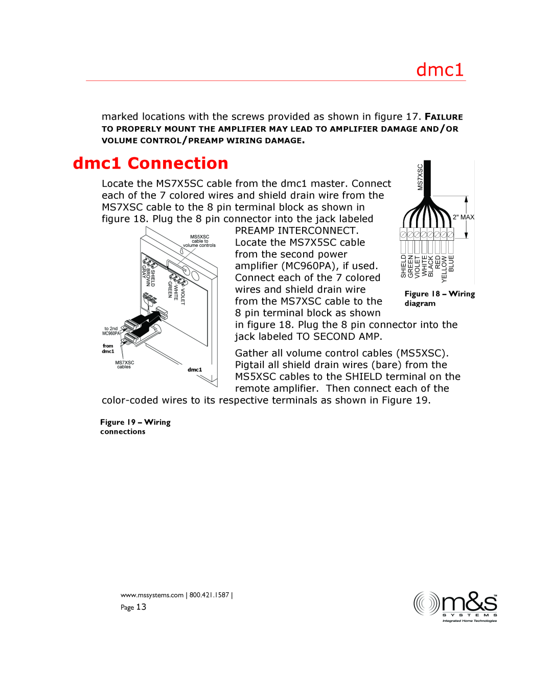 M&S Systems manual dmc1 Connection 
