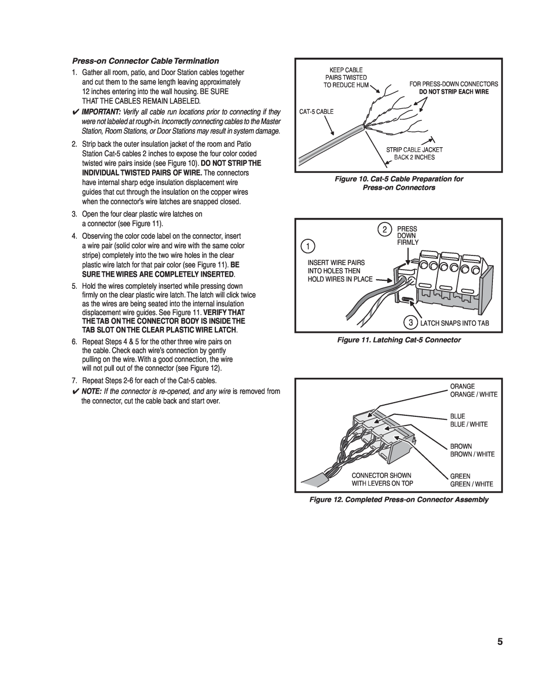 M&S Systems DMC1HC Press-onConnector Cable Termination, Cat-5Cable Preparation for, Press-onConnectors 