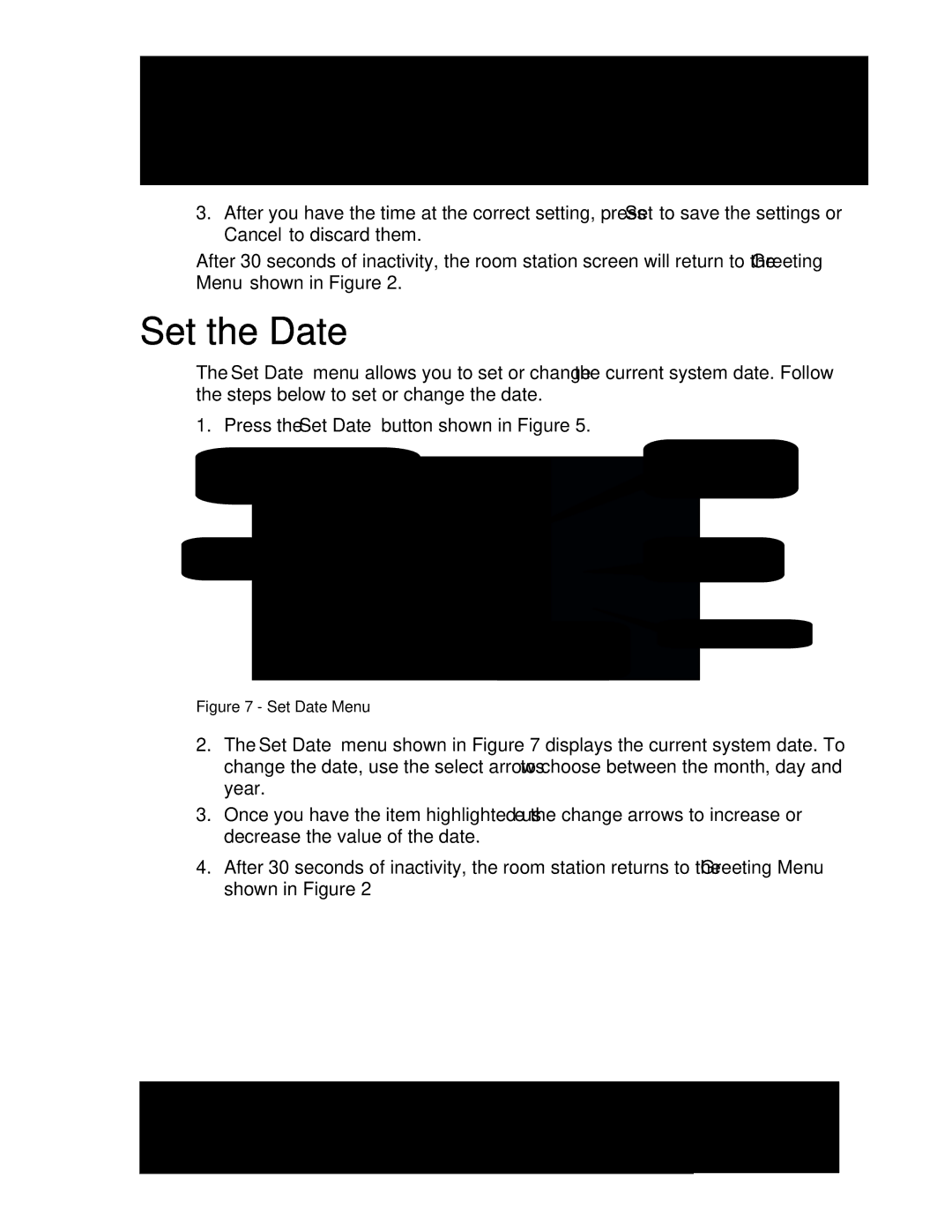 M&S Systems MC2000 owner manual Set the Date, Set Date Menu 