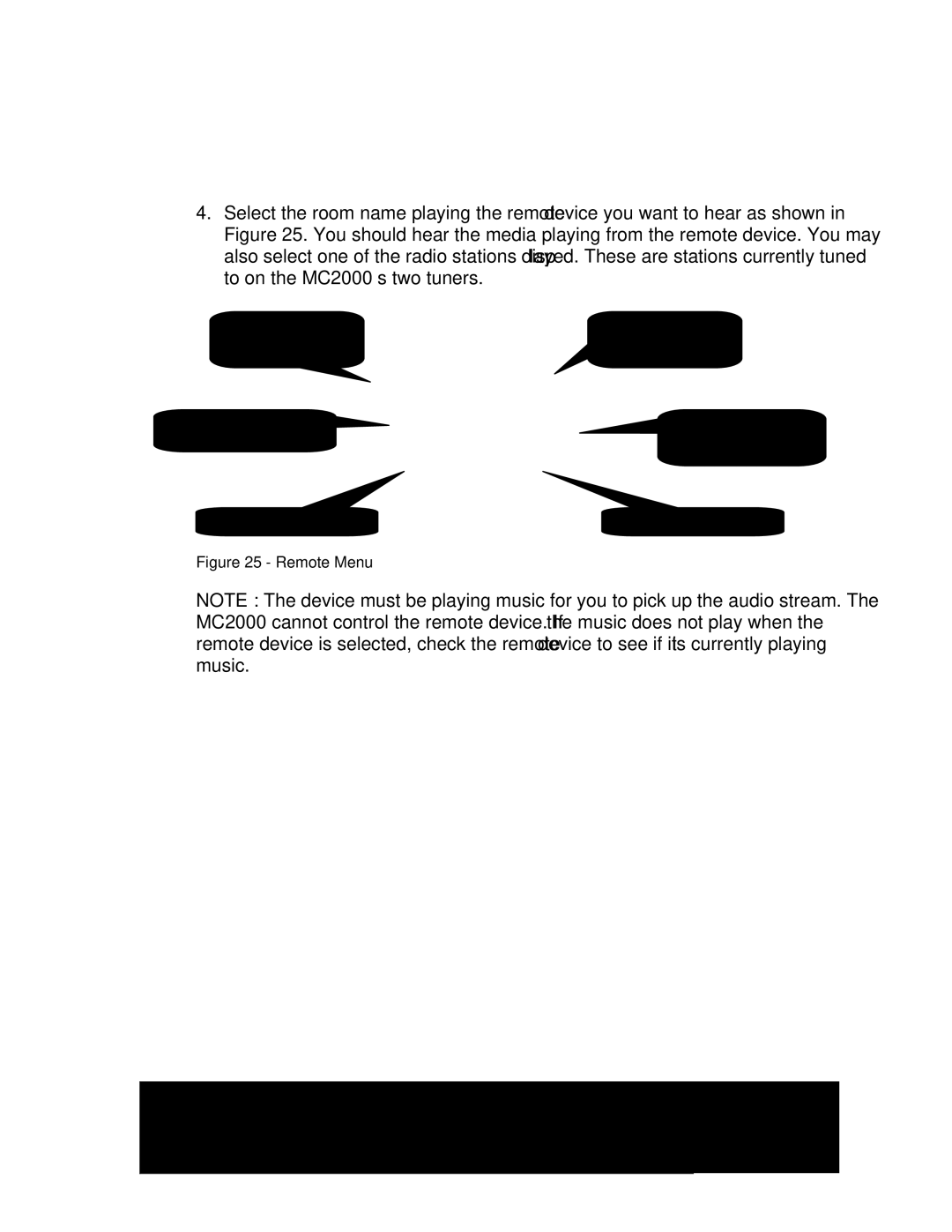 M&S Systems MC2000 owner manual Remote Menu 