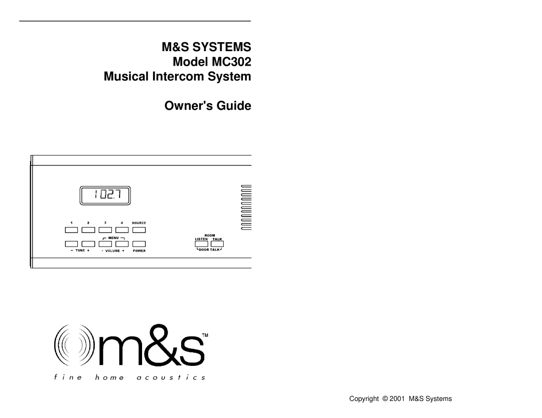 M&S Systems MC30 manual Systems 