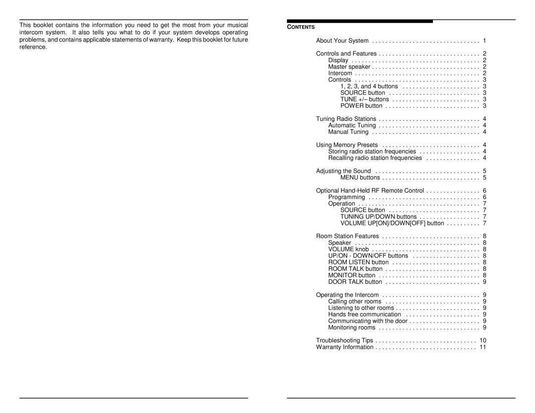 M&S Systems MC30 manual Contents 