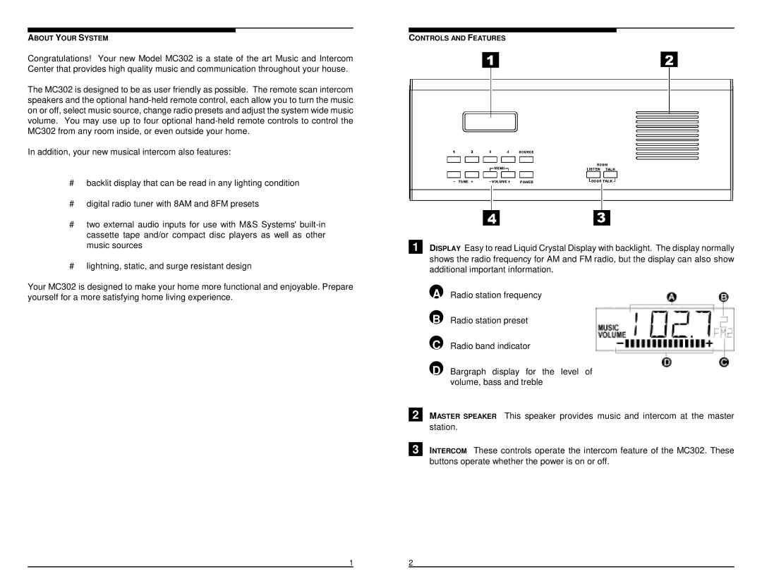 M&S Systems MC30 manual About Your System 