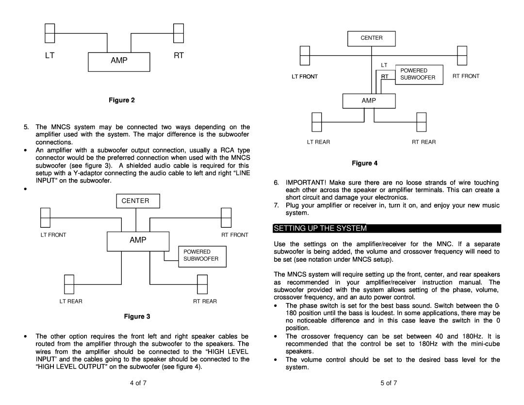 M&S Systems MNC / MNCB, MNCS / MNCSB instruction manual Setting Up The System 