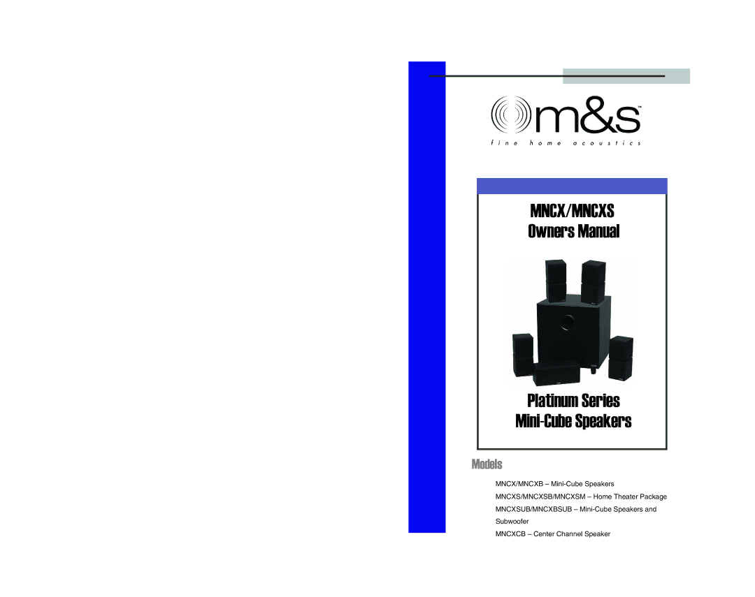 M&S Systems MNCXS owner manual Mncx/Mncxs 
