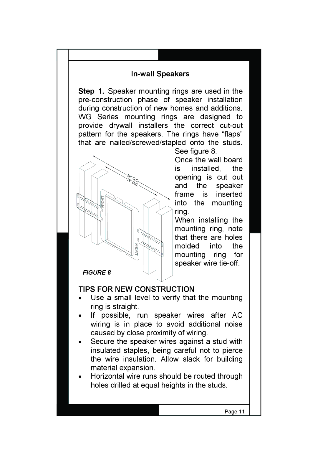 M&S Systems WG150W, WG100W, WG150C owner manual In-wall Speakers 