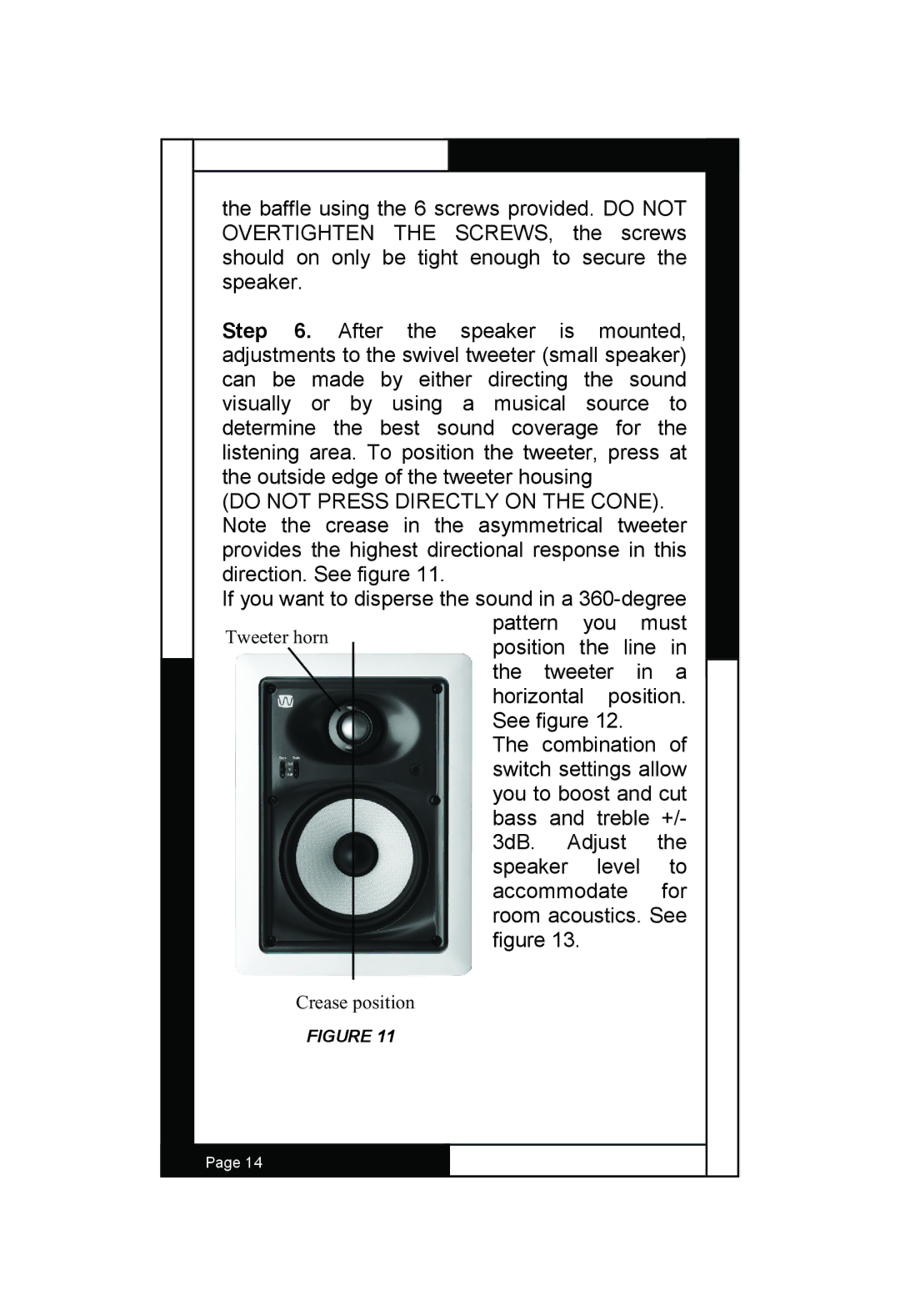 M&S Systems WG150W, WG100W, WG150C owner manual Crease position 