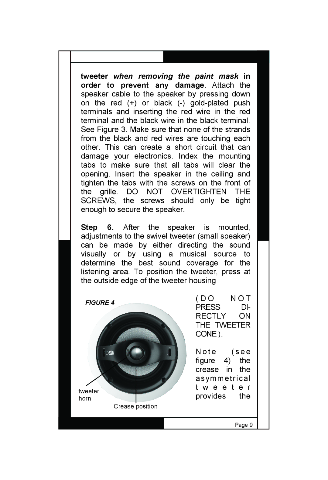 M&S Systems WG100W, WG150C, WG150W owner manual Press Rectly 