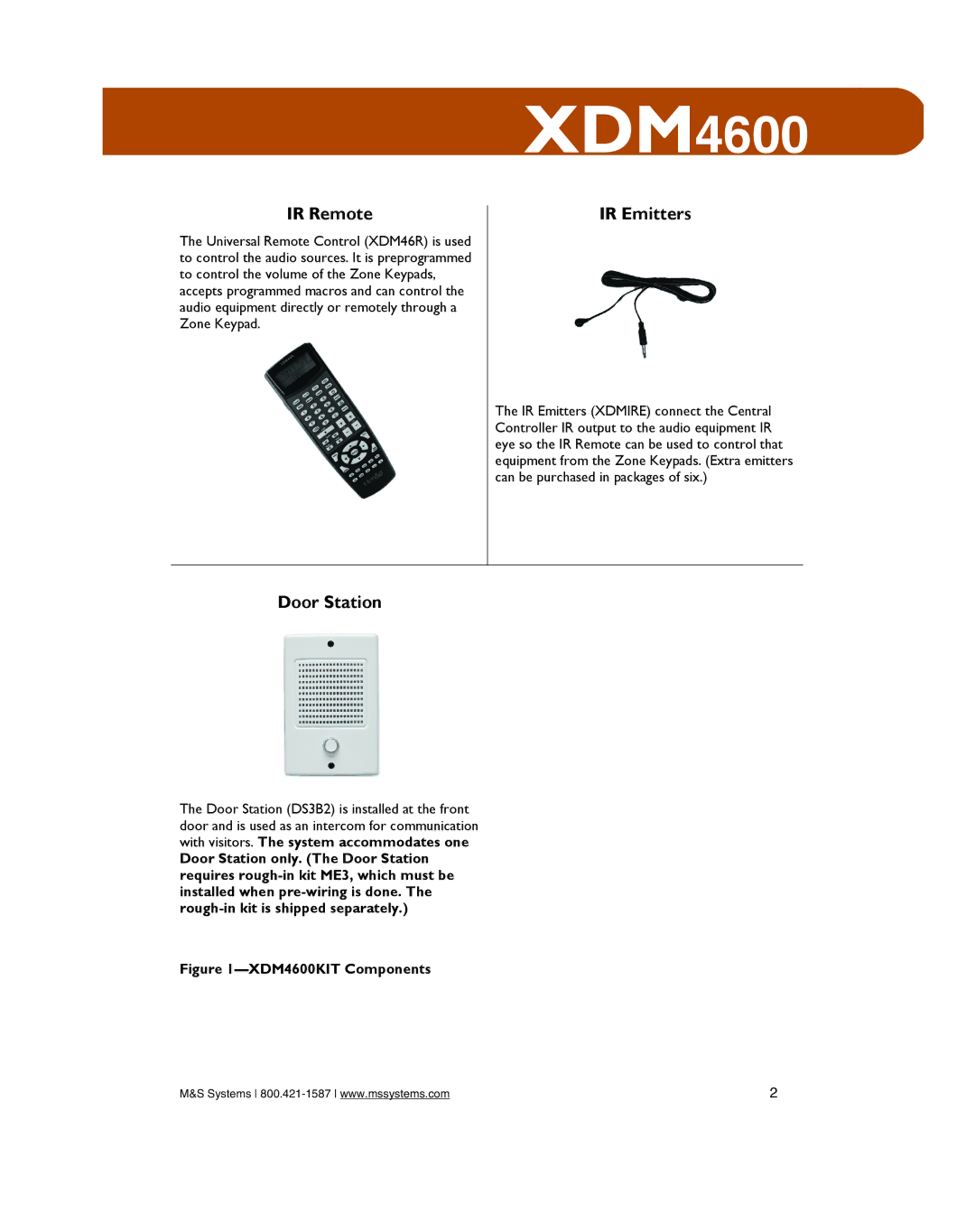 M&S Systems XDM4600 owner manual IR Remote 