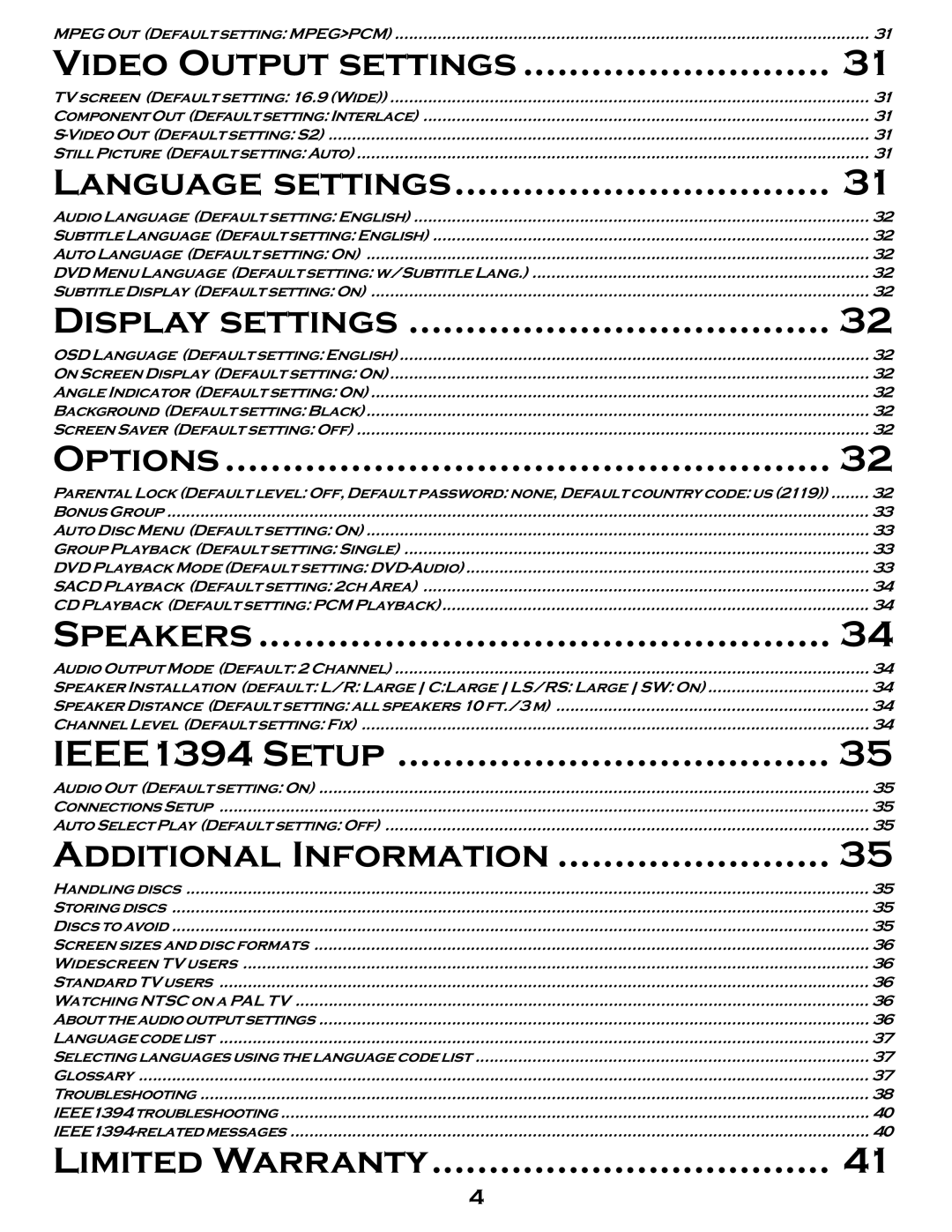 MSB Technology DVD Audio Player user manual IEEE1394 Setup 