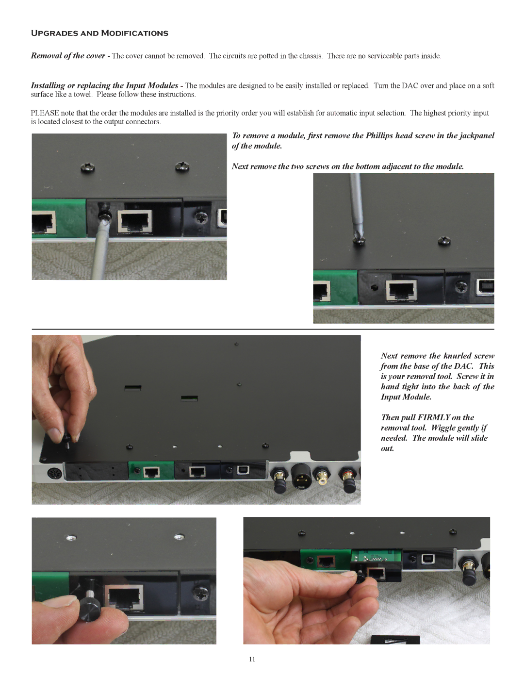 MSB Technology Rev 1 (10 2012) user manual Upgrades and Modifications 