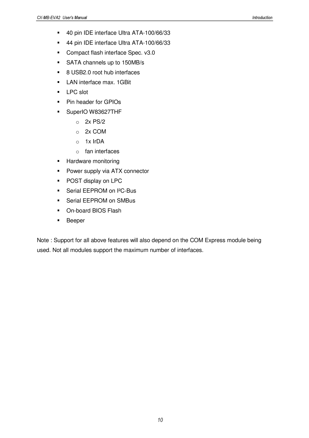 MSC CX-MB-EVA2 user manual Introduction 