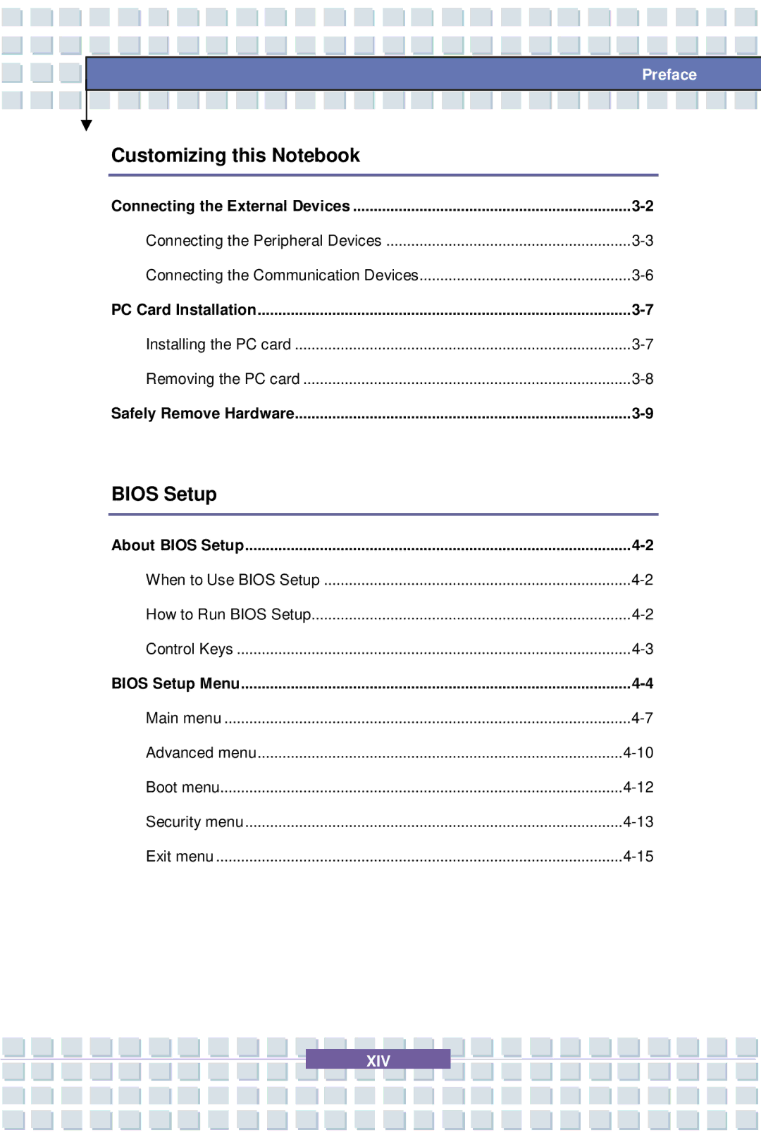 MSI 1637, EX600 YA Edition manual Xiv 