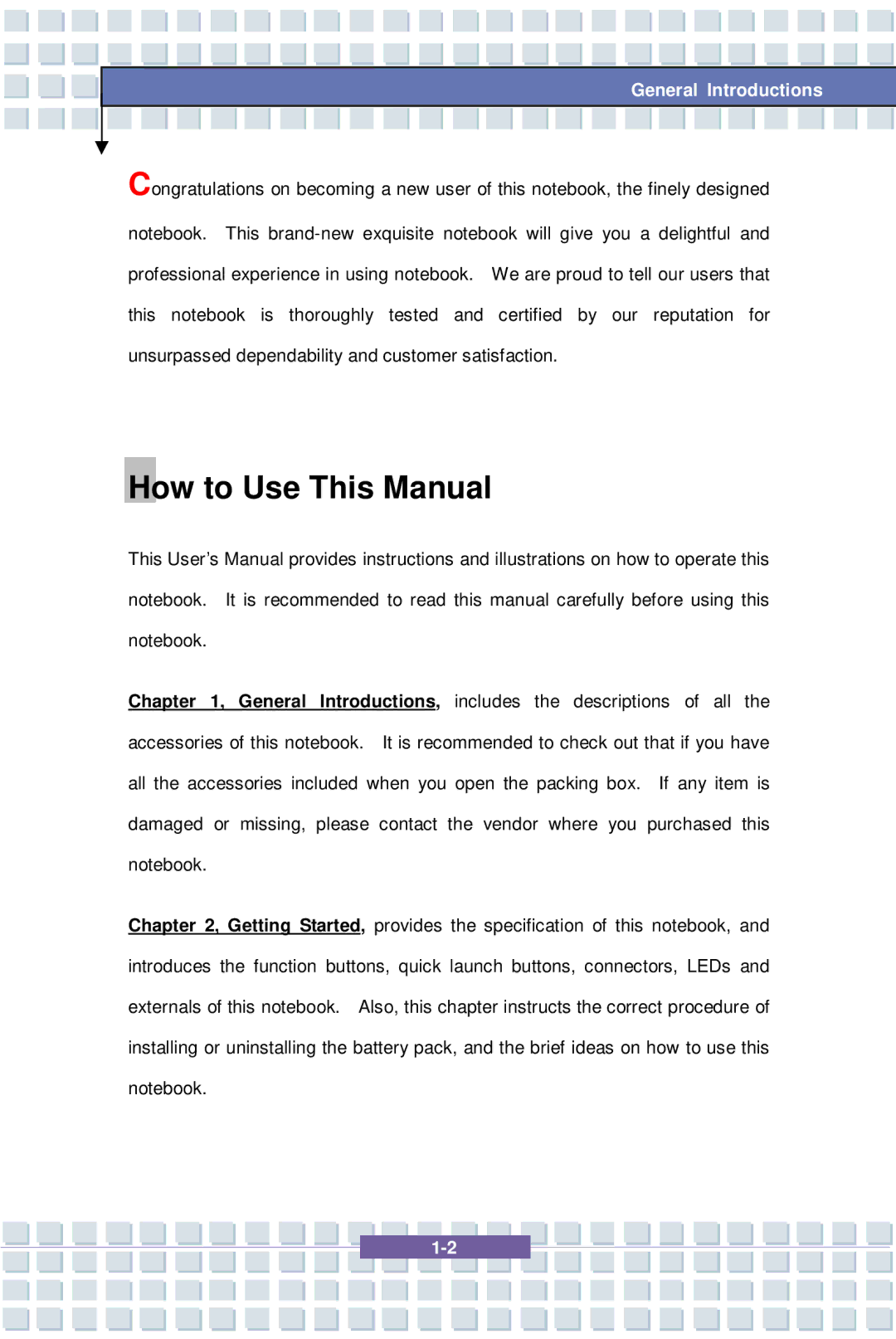 MSI 1637, EX600 YA Edition manual How to Use This Manual, General Introductions 