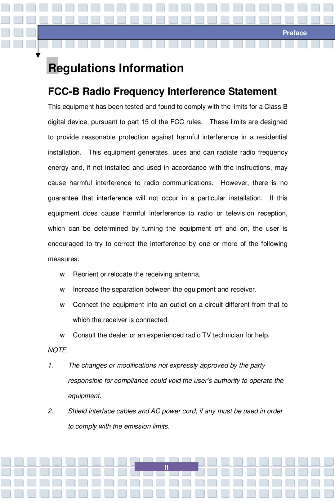 MSI 1637, EX600 YA Edition manual Regulations Information, FCC-B Radio Frequency Interference Statement 