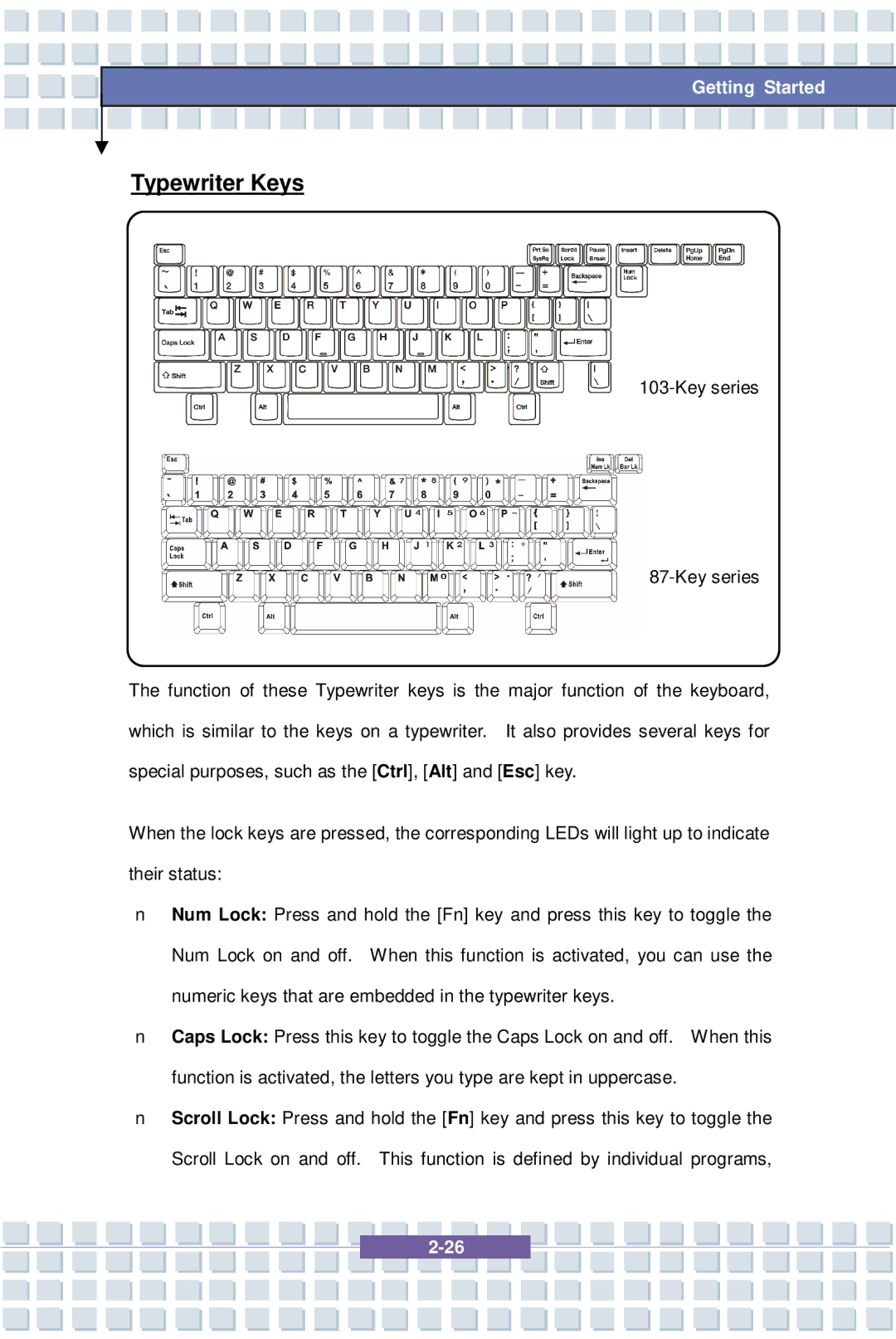 MSI 1637, EX600 YA Edition manual Typewriter Keys 